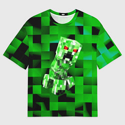 Футболка оверсайз мужская Minecraft creeper, цвет: 3D-принт
