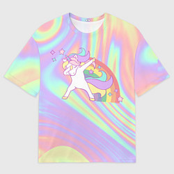 Футболка оверсайз мужская ЕДИНОРОГ, цвет: 3D-принт