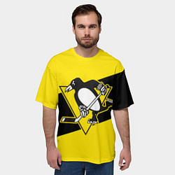 Футболка оверсайз мужская Питтсбург Пингвинз, цвет: 3D-принт — фото 2