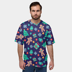 Футболка оверсайз мужская Новый год, цвет: 3D-принт — фото 2