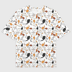 Футболка оверсайз мужская КОТИКИ, цвет: 3D-принт