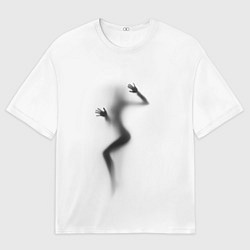 Мужская футболка оверсайз ДЕВУШКА ЗА СТЕКЛОМ