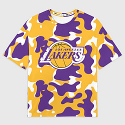 Футболка оверсайз мужская LA LAKERS ЛЕЙКЕРС, цвет: 3D-принт