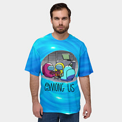 Футболка оверсайз мужская Among Us карты, цвет: 3D-принт — фото 2