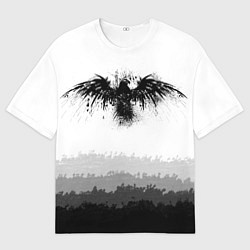 Мужская футболка оверсайз ЧЁРНЫЙ ВОРОН