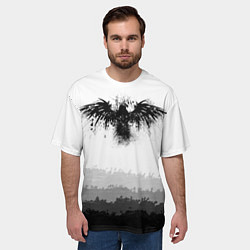 Футболка оверсайз мужская ЧЁРНЫЙ ВОРОН, цвет: 3D-принт — фото 2