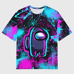 Футболка оверсайз мужская NEON AMONG US, цвет: 3D-принт