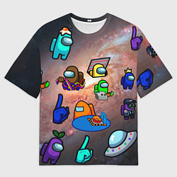 Мужская футболка оверсайз Among Us Чёрная дыра