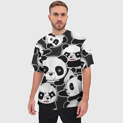 Футболка оверсайз мужская Смешные панды, цвет: 3D-принт — фото 2