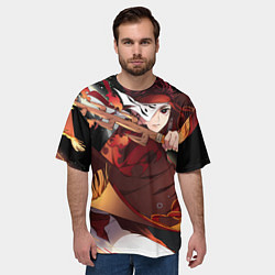 Футболка оверсайз мужская КЛИНОК РАССЕКАЮЩИЙ ДЕМОНОВ, цвет: 3D-принт — фото 2