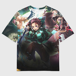Футболка оверсайз мужская КЛИНОК РАССЕКАЮЩИЙ ДЕМОНОВ, цвет: 3D-принт