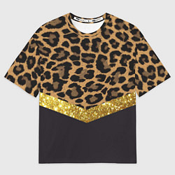 Мужская футболка оверсайз Леопардовый принт
