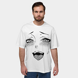 Футболка оверсайз мужская Ахегао, цвет: 3D-принт — фото 2