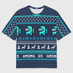 Мужская футболка оверсайз AMONG US НОВОГОДНИЙ