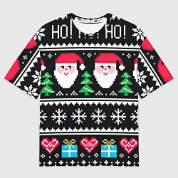 Мужская футболка оверсайз Ho! Ho! Ho!