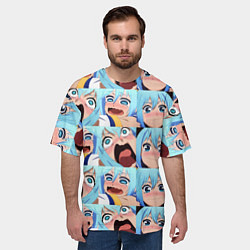 Футболка оверсайз мужская Аква Коносуба Aqua Konosuba, цвет: 3D-принт — фото 2