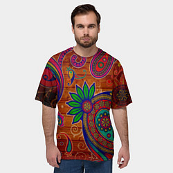 Футболка оверсайз мужская Узоры текстура фон, цвет: 3D-принт — фото 2