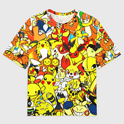 Мужская футболка оверсайз ПОКЕМОНЫ