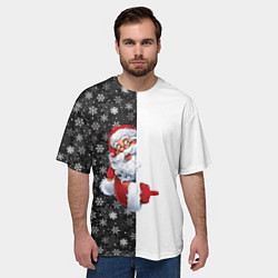 Футболка оверсайз мужская Дедушка Мороз, цвет: 3D-принт — фото 2