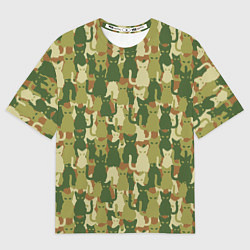 Мужская футболка оверсайз Камуфляж из котов