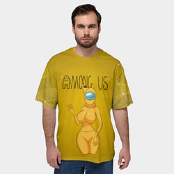 Футболка оверсайз мужская Among Us желтая, цвет: 3D-принт — фото 2