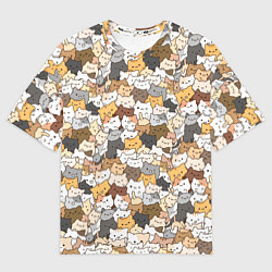 Мужская футболка оверсайз Котики муркотики