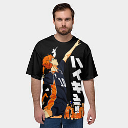 Футболка оверсайз мужская ВОЛЕЙБОЛ!! HAIKYUU!!, цвет: 3D-принт — фото 2