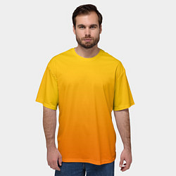 Футболка оверсайз мужская Оранжевый градиент, цвет: 3D-принт — фото 2