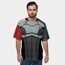 Футболка оверсайз мужская КОСТЮМ N7 MASS EFFECT N7 М, цвет: 3D-принт — фото 2