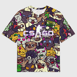 Футболка оверсайз мужская CS:GO - Paw Paw Лапки, цвет: 3D-принт