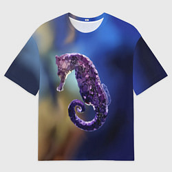 Мужская футболка оверсайз Морской конёк