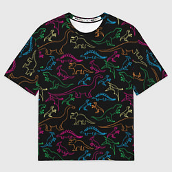 Мужская футболка оверсайз Динозавры