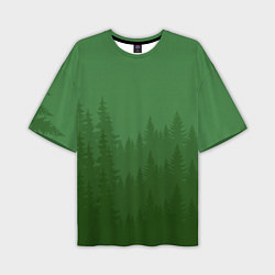 Футболка оверсайз мужская Зеленый Лес, цвет: 3D-принт