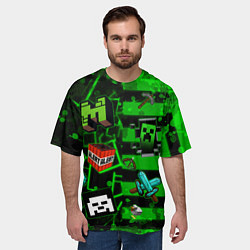 Футболка оверсайз мужская Minecraft Майнкрафт, цвет: 3D-принт — фото 2