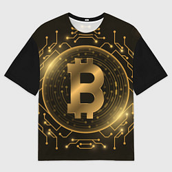 Футболка оверсайз мужская ЗОЛОТОЙ БИТКОИН, цвет: 3D-принт