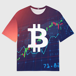 Футболка оверсайз мужская БИТКОИН BITCOIN, цвет: 3D-принт