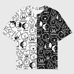 Футболка оверсайз мужская BTS BT21, цвет: 3D-принт