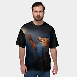 Футболка оверсайз мужская Лиса и огонек, цвет: 3D-принт — фото 2