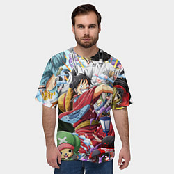 Футболка оверсайз мужская ONE PIECE ВАН ПИС, цвет: 3D-принт — фото 2