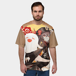 Футболка оверсайз мужская GENSHIN IMPACT HU TAO, цвет: 3D-принт — фото 2