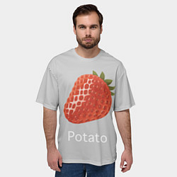 Футболка оверсайз мужская Strawberry potatoes, цвет: 3D-принт — фото 2