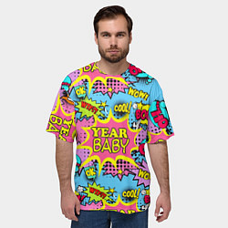 Футболка оверсайз мужская Year baby Pop art print, цвет: 3D-принт — фото 2