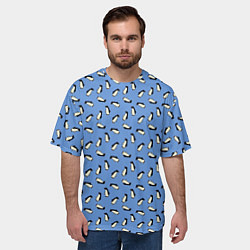 Футболка оверсайз мужская Пингвины, цвет: 3D-принт — фото 2