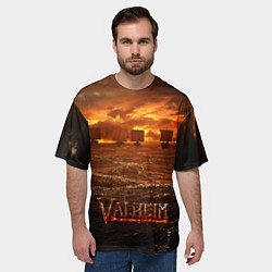 Футболка оверсайз мужская Valheim Корабли, цвет: 3D-принт — фото 2