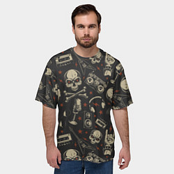 Футболка оверсайз мужская Рок-музыка, цвет: 3D-принт — фото 2
