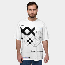 Футболка оверсайз мужская Desert Eagle: Printstream White, цвет: 3D-принт — фото 2