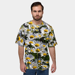 Футболка оверсайз мужская Ромашки, цвет: 3D-принт — фото 2