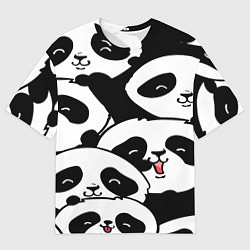 Футболка оверсайз мужская Панды, цвет: 3D-принт