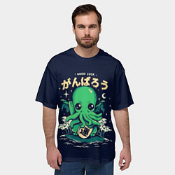 Футболка оверсайз мужская Cthulhu Good Luck, цвет: 3D-принт — фото 2
