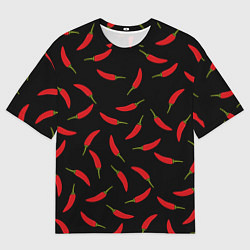 Футболка оверсайз мужская Chili peppers, цвет: 3D-принт